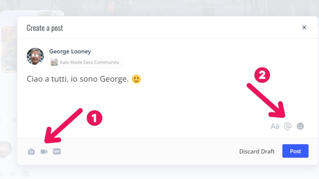 Create a post Piazza Italia