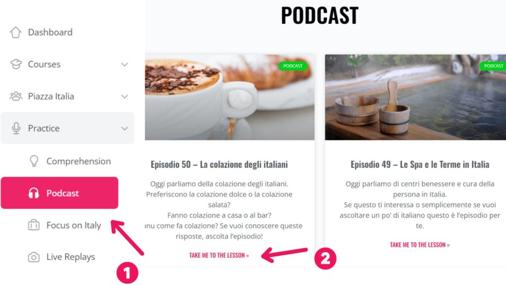Where can I find the Italy Made Easy Podcasts 01